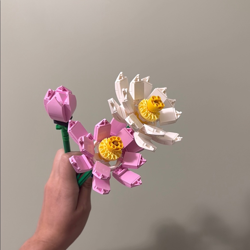 Pink and White LEGO Flower Bouquet
